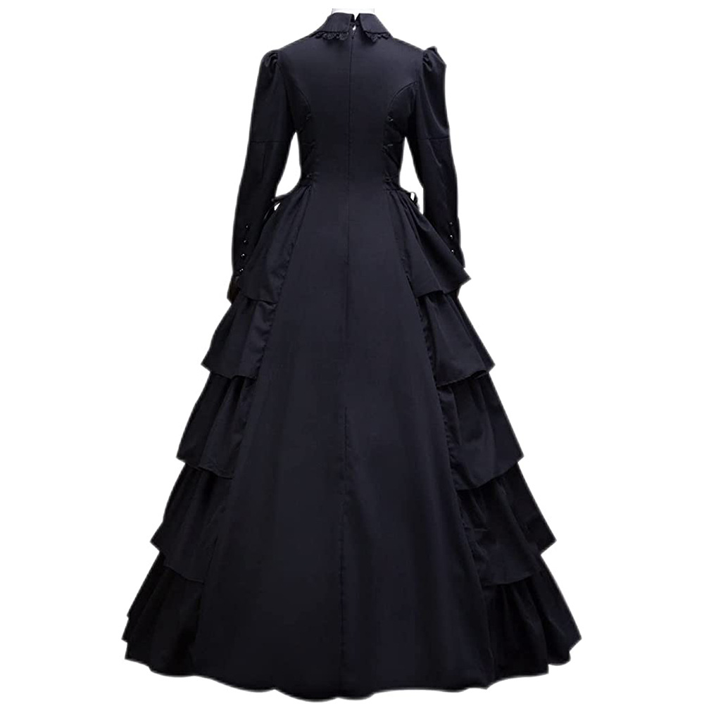 knee length dresses for ladies 18th Century Ball Gown Square Neck Long Sleeves Maria Antonietta Rococo Victorian Renaissance Vacation Dress, One-Size / Blue main image 1