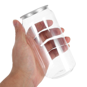 Customizable PET Jar Beverage Can Aluminum Lid Different Sizes 250ml 350ml 500ml <b>Plastic</b> Cups for Juice Bubble <b>Tea</b> Custom Logo - Product Image 4