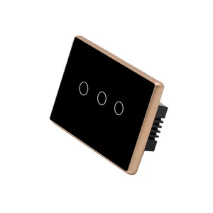 Interruptor de pared inteligente para el hogar, pulsador de cristal táctil de calidad prémium, estándar americano, 250v, 10a, Alexa, Wifi, Zigbee