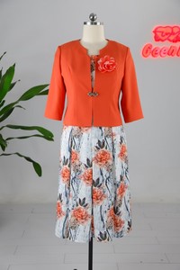 Ensemble robe et veste fleurie 2 pièces pour femmes grandes tailles, élégant, mi-long, imprimé, vêtements grande taille - Product Image 6