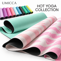 Tapis de yoga pliable 3 mm en liège PU et caoutchouc naturel, léger, options de marque privée pour l'entraînement mobile