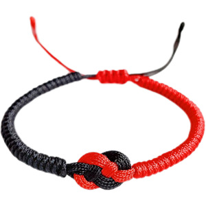 Nueva pulsera de cuerda roja con nudo Dorje chino, nudo Truelove tejido a mano, doble nudo de dinero, pulseras de pareja de amigos para la buena suerte - Product Image 4