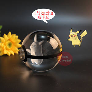 Cristaux en gros <span class=keywords><strong>pas</strong></span> chers Poke Mon <span class=keywords><strong>Pokeball</strong></span> Pikachu Ball Souvenirs Cadeaux - Product Image 2