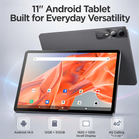 Tablet Android 14 11 Inci dengan Kartu SIM 12GB 512GB 4G LTE Tidak Terkunci Tablet PC Gaming Bisnis OEM ODM Office Pad