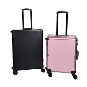 Factory Price Portable Trolley Salon <strong>Case</strong> 6 LED Light Free Standing Box With Stand Mirror Rolling Professional <strong>Barber</strong> <strong>Case</strong> - Product Image 4