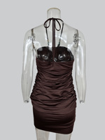 GX26476 Modische Sommer-Damenkleidung Boutique Sexy Streetwear Ärmelloses Neckholder-Nachtclubkleid Einzigartiges Super-Mini-Kleid