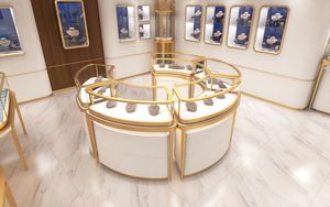 Custom Eco-Friendly Durable Jewelry Store Furniture Full Set | Island Wall-Mounted LED Lit Display Cabinets | Turnkey Store - Product Image 5