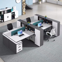 Bureau modulaire de 4 sièges, nouveau Design, usb, Table d'ordinateur de bureau, ouvert, pour personnel