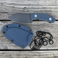 Couteau à lame fixe EDC pour l'extérieur, vente en gros pour petites commandes, personnalisable OEM, mini couteau de cou avec étui et cordon pour camping tactique