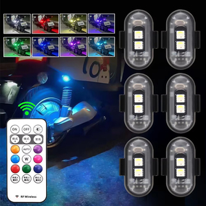 <b>Wireless</b> RGB LED Aircraft Strobe <b>Lights</b>, Car Motorcycle Warning Flash Atmosphere Lamp - Product Image 1