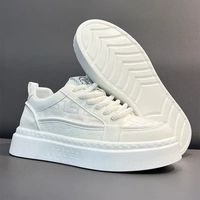 Chaussures de sport décontractées pour hommes, respirantes, en maille blanche, à lacets, avec semelle épaisse, pour l'été – Meilleures ventes, haute qualité