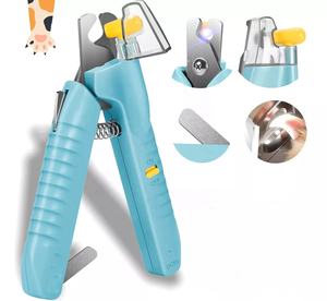 KingHon Vente en gros de coupe-ongles pour animaux de compagnie en acier inoxydable personnalisés, style avec lumière LED, adapté aux chats et aux chiens, fournitures de nettoyage - Product Image 1