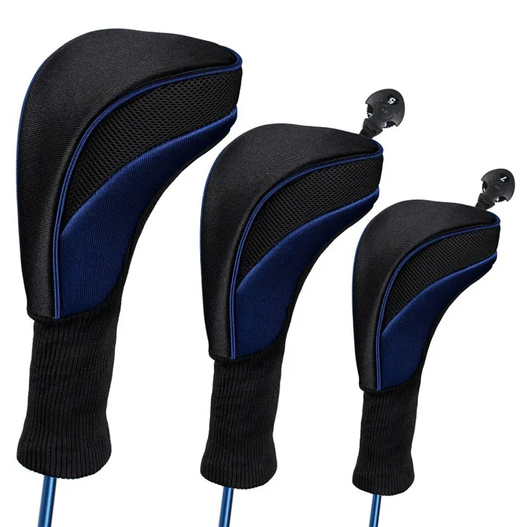 Capas para clube de golfe personalizadas, conjunto de 3 capas de malha