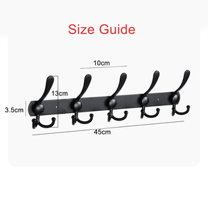 5pcs Wall Mounted Stainless Steel <strong>Coat</strong> <strong>Hanger</strong> <strong>Rail</strong> with Double Metal Hook Robe Hook Rack for Clothing Use - Product Image 4