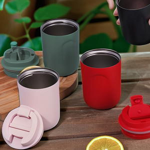Vaso Térmico Mini de Acero Inoxidable 304 de 220ml/380ml con Tapa Abatible Antiderrames y Logotipo Personalizado - Product Image 3