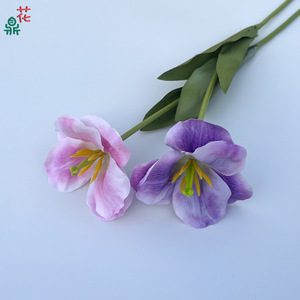 Silk Tulip <b>Flower</b> Single Stem Real Touch Wedding Decor <b>Artificial</b> <b>Flower</b> for Stage and Aisle Arrangements - Product Image 2