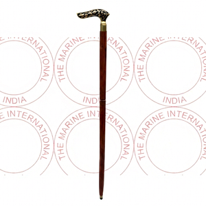 36 Inch Handmade Durable Polished Brass Victorian Flower Handle Folding <b>Walking</b> <b>Stick</b> Wooden Shaft for Adults Men Women Elderly - Product Image 1