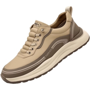 Zapatos de Hombre para Caminar, Estilo Primavera, con Cordones Delanteros, Suela Gruesa, de PU Artificial, Transpirables, Impermeables, Antideslizantes y Ligeros - Product Image 5