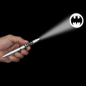Custom Metal Logo Projection Ballpoint <b>Pen</b> with LED Light, Rotating Oil Ink Promotional Ad Projector <b>Pens</b> for Corporate Gifts - Product Image 1