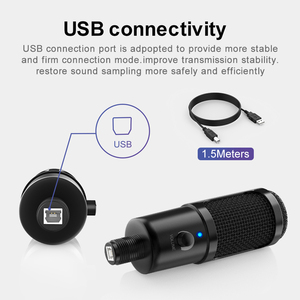 DM18 profesional USB recargable condensador PC micrófono Kit con cable para teléfono móvil Vlogging transmisión <span class=keywords><strong>Youtube</strong></span> grabación - Product Image 4