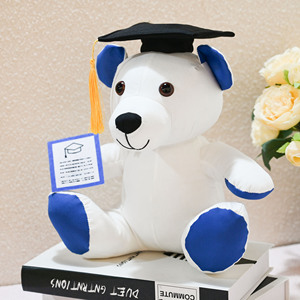 Orsacchiotto Bianco Personalizzato con Cappello per Regalo <span class=keywords><strong>di</strong></span> Laurea, Koala Peluche per Supporto Emotivo - Product Image 4