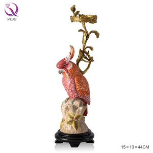 1&amp;3 Cup Parrot Candle Holder High-quality 5 Head <strong>Peacock</strong> Long Tailed Bird Candelabra Luxury Antique Copper Porcelain Home <strong>Decor</strong> - Product Image 5