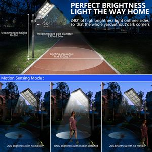 Farola lampadaire Solaire exterieur 1000W 500W 300W Powered tích hợp không thấm nước Đèn Ngoài Trời dẫn tất cả trong một năng lượng mặt trời ánh sáng đường phố - Product Image 3
