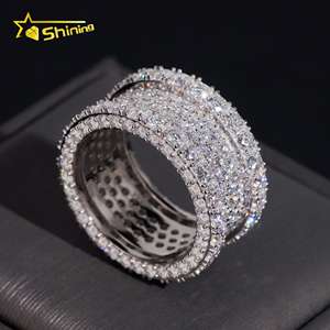 Anello Hip Hop Iced Out con Diamanti Moissanite Placcato Oro, Gioielli Raffinati, Supera il Test del Diamante, GRA Moissanite, <span class=keywords><strong>Anelli</strong></span> da <span class=keywords><strong>Uomo</strong></span> in <span class=keywords><strong>Argento</strong></span> <span class=keywords><strong>925</strong></span> - Product Image 6