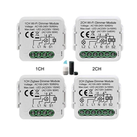 Module de variateur intelligent Tuya WiFi Zigbee 1CH 2CH, interrupteur de gradation de lumière, commande vocale via application, compatible avec Alexa Google Smart Life APP