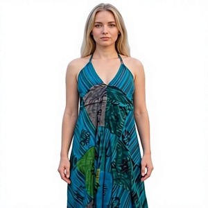 Combinaison Bohème Vintage en Coton Uni à Taille Haute et Col en V pour Femme, Coupe Ample Respirante Style Hippie Yoga - Product Image 1