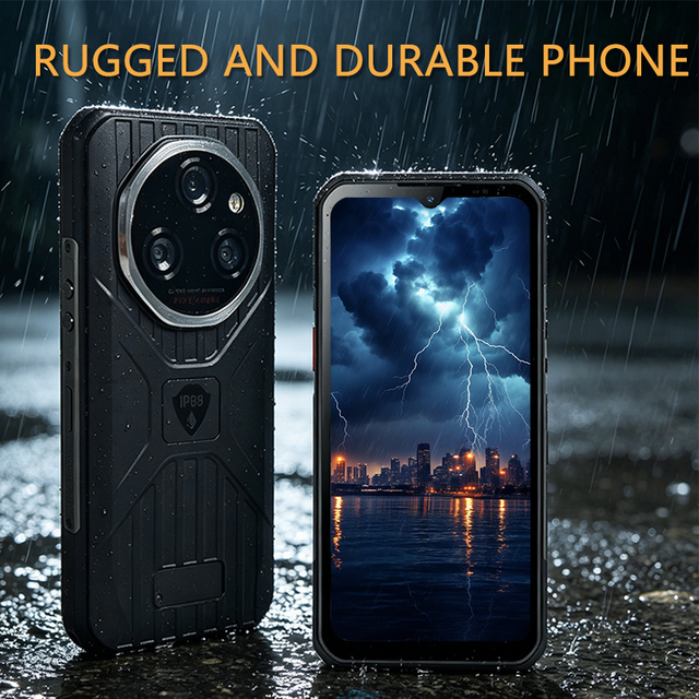 6.5-inch Rugged Phone IP68 Waterproofing 120Hz Fingerprint Sensor CDMA/GSM Support Android 15 OS. ODM/OEM Customization