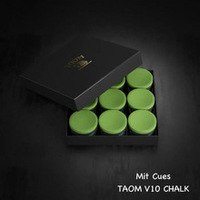Craie de billard professionnelle originale Taom de haute qualité, bleue/verte/rose, boîte en acier inoxydable, portable pour billard/snooker