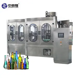 Automatic capping filler glass bottle bottling soda beverage beer carbonated drink filling machine