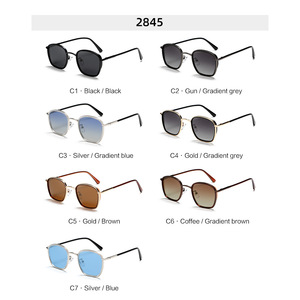 Nuevas Gafas de Sol Polarizadas Estilo Europeo Americano 2845 Unisex con Protección UV400, Marco de Metal y Plástico, Color Degradado, Gafas para Conducir - Product Image 1