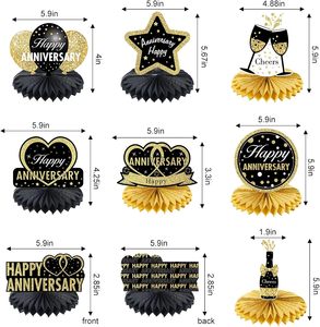 Decorazioni per Anniversario <span class=keywords><strong>di</strong></span> Matrimonio, Centrotavola a Nido d'Ape, Accessori per Feste a Tema Anniversario - Product Image 3