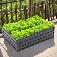 Bac de culture surélevé en acier galvanisé noir MQ Simple 4x3x1ft pour légumes et herbes, fabrication chinoise