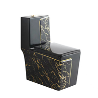 Fournisseurs de toilettes de luxe pour filles chinoises à double chasse d'eau Toilette en marbre noir et or pour salles de bains vintage