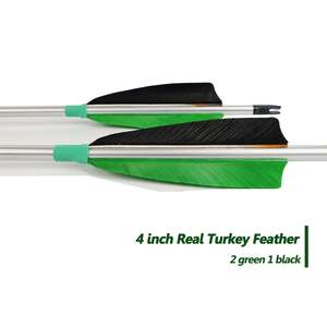 500 colonne vertébrale flèches de <span class=keywords><strong>tir</strong></span> à l'<span class=keywords><strong>arc</strong></span> arbre en aluminium avec 100 pointes de champ de grain vraie plume de dinde adaptée pour <span class=keywords><strong>arc</strong></span> classique à poulies - Product Image 4