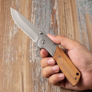 Couteau de poche multifonctionnel de survie personnalisé en gros, lame en acier inoxydable durable, manche en bois d'olivier pour l'autodéfense - Product Image 2