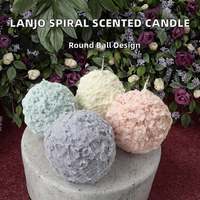 LANJO Moderne Handgefertigte Spiralförmige Sojawachs-Duftkerzen Kreative Kugelform Rotierende Aromatherapie-Glaskerzen mit Individuellem Duft für Geburtstage