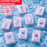 Tuiles de Mahjong Flottantes d'Été Imprimées Imperméables en EVA pour Jeu de Mahjong en Plein Air, Camping et Voyage