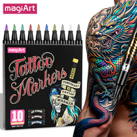 Fournisseur OEM/ODM – Kit de 10 stylos de tatouage temporaire, imperméables et non toxiques, marqueurs métalliques pour peinture corporelle visage et corps