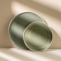 Ensemble de vaisselle en céramique EKA Minimalist Macaron Color, compatible lave-vaisselle et micro-ondes, assiettes pour steak, pâtes et petit-déjeuner