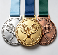 Médailles en métal personnalisées pour compétitions sportives, en alliage de zinc, plaquées or, argent et bronze, avec gaufrage 3D, trophée de champion, médaille de pickleball