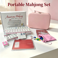 Ensemble complet de jeu de Mahjong américain, 166 tuiles de Mahjong avec dés, jetons, livre de règles, étui de transport, jeu de société Mahjong traditionnel