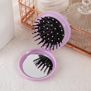 <span class=keywords><strong>Brosse</strong></span> à cheveux pliable multicolore de voyage avec miroir, OEM, haute qualité et best-seller - Product Image 2