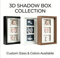 Cadre vitrine 3D polyvalent 1 2 3 fenêtres, profond, pour objets de collection, souvenirs de bébé et récompenses, en MDF P2 durable, prix usine