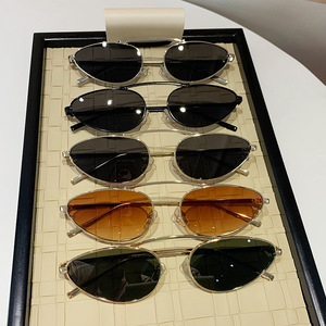 Retro-Style Metal Frame Cat Eye <b>Sunglasses</b> UV400 Protection Unisex Outings Cycling Driving Stage Parties - Product Image 2