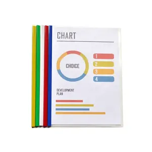 Top Sale Waterproof Report Cover WaterProof A4 PP Clear Report Cover Colorful <b>Slide</b> Bar File Cover - Product Image 1