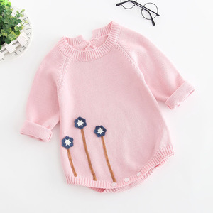 Peleles <span class=keywords><strong>de</strong></span> punto suave para niñas, ropa <span class=keywords><strong>de</strong></span> bebé, mono <span class=keywords><strong>de</strong></span> flores a la moda, trajes para niñas <span class=keywords><strong>de</strong></span> otoño e invierno, novedad - Product Image 2
